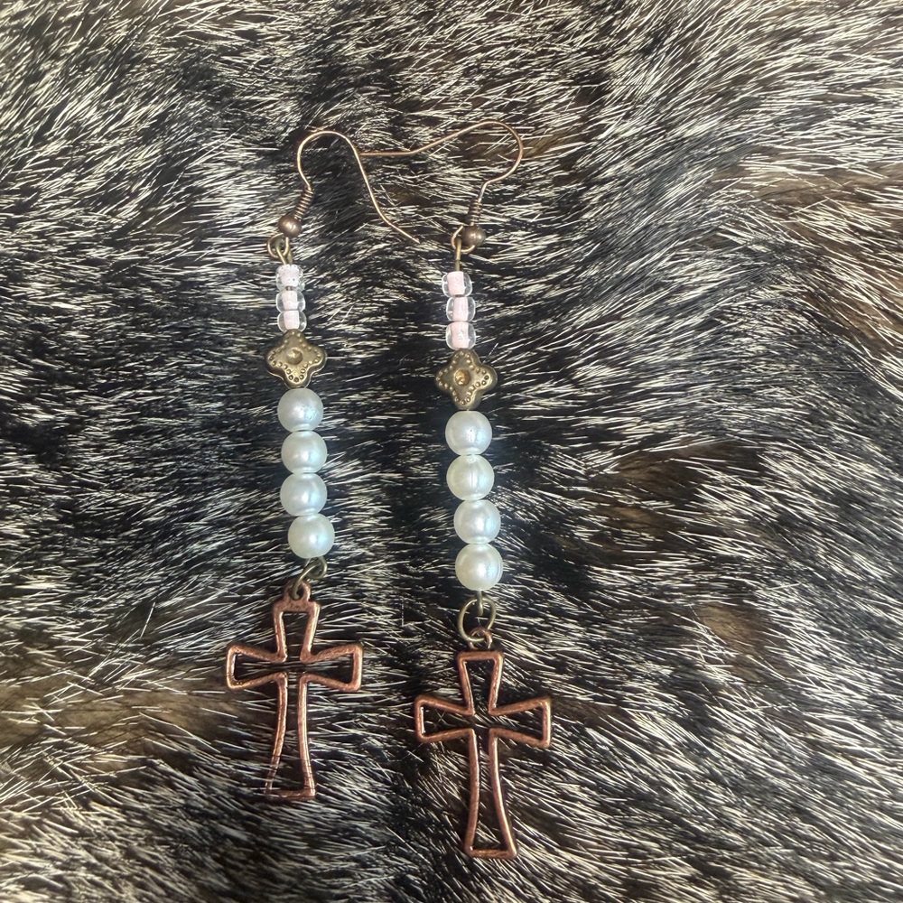 Elegant Cross Dangle Earrings